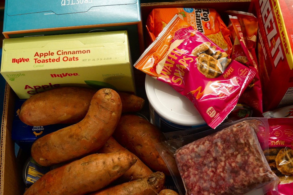 Food box to give to neighbors in need